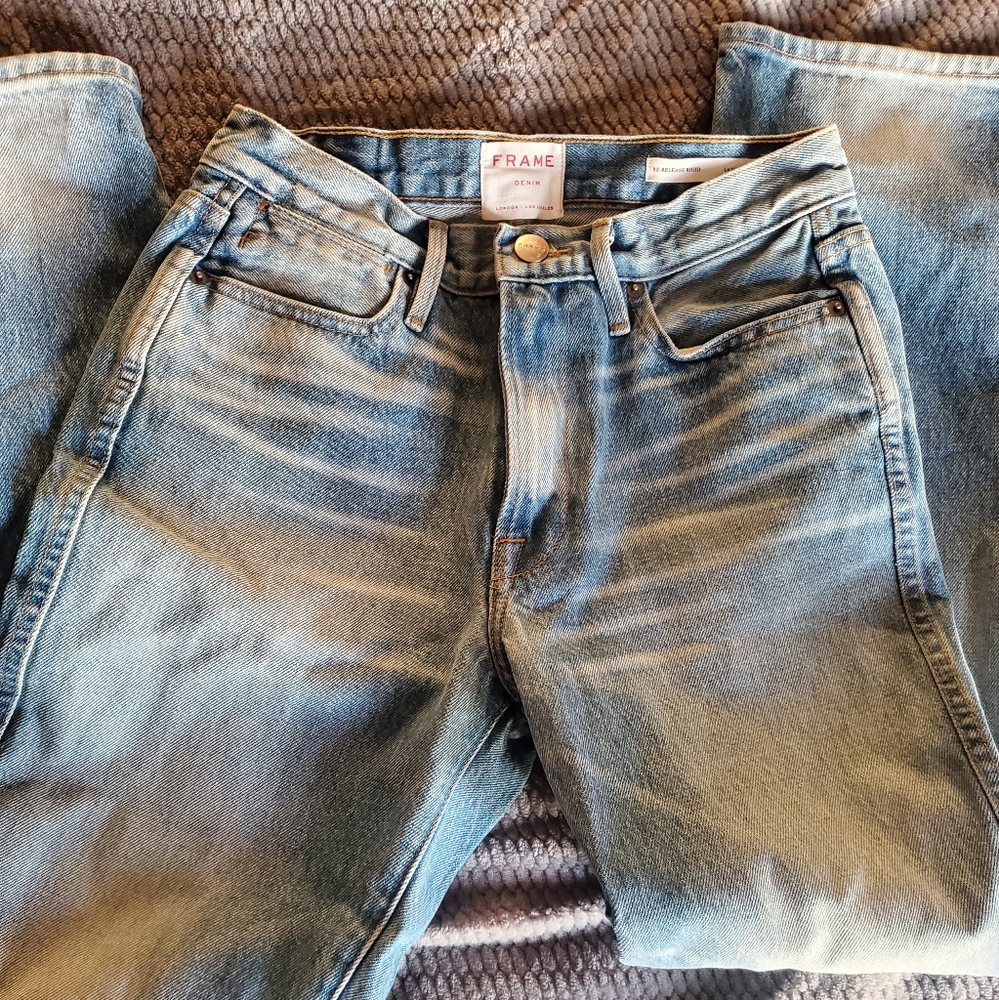 Frame Denim Le High Straight Jeans Pants Blue Ladies size 26 Slacks